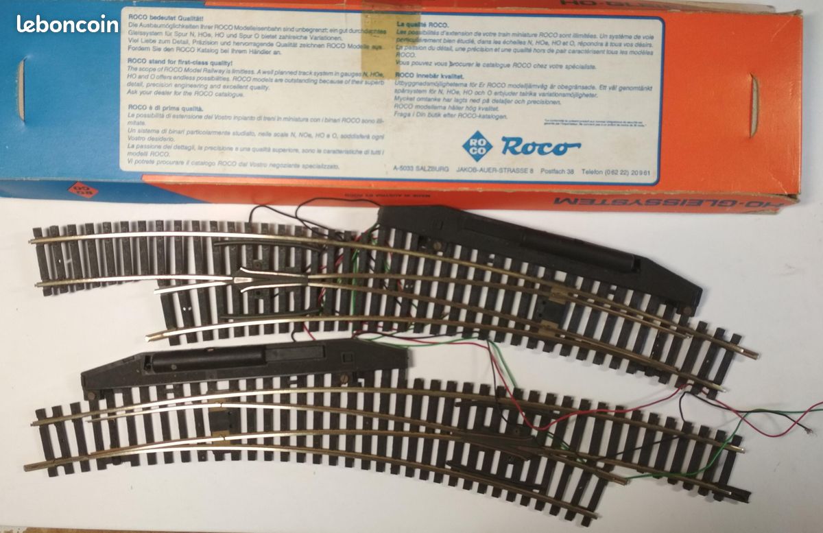Aiguillage Roco HO - Long Électrique Gauche - 4506 - Train Code 100 - 30 Cm