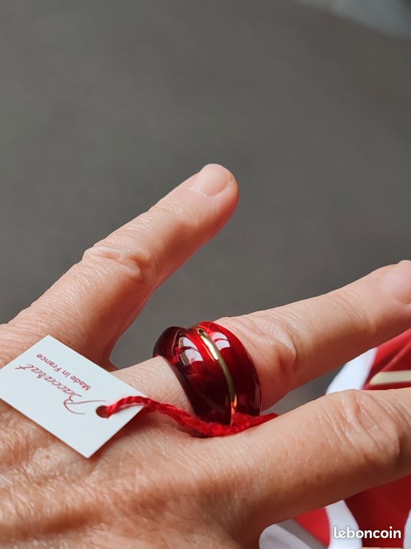 Bague Ancienne En Cristal Baccarat – Taille 58 1/2 – Vintage – Occasion