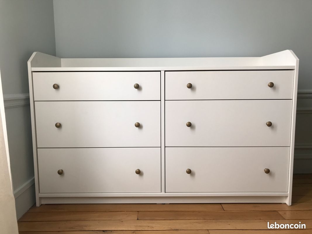 Commode blanche 6 tiroirs HAUGA Ikea (image 1)