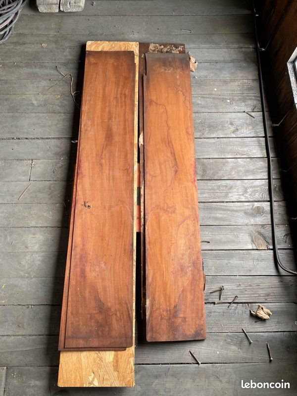 Ancienne Planche En Acajou Massif – Bois Dur 1010 Mm X 470 Mm X 28 Mm – Idéale Pour Projet Artisanal