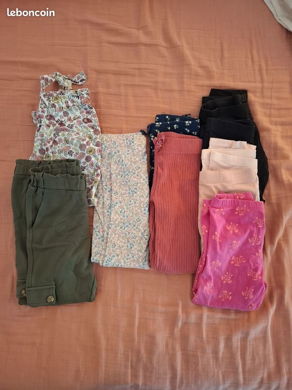Lot pantalons leggings fille 6-7 ans (image 1)