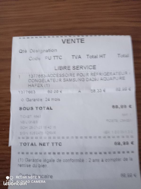 Filtre à eau Samsung pour réfrigérateur américain (image 2)