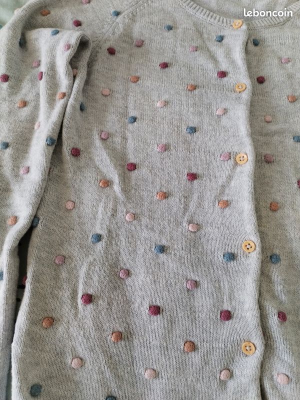 Gillet fille gris 9-10 ans (image 3)