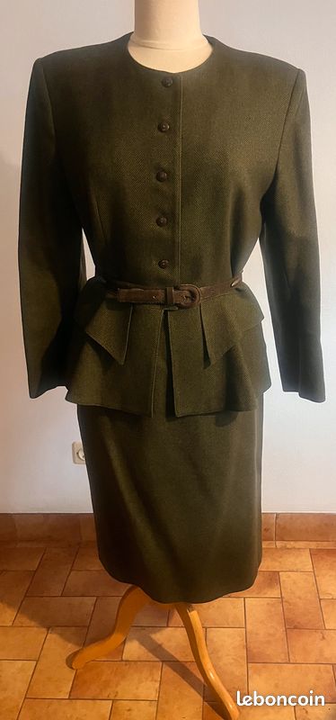 Tailleur Western Chevignon Girl - Veste + Jupe Kaki, Taille 38/M, Occasion Bon état