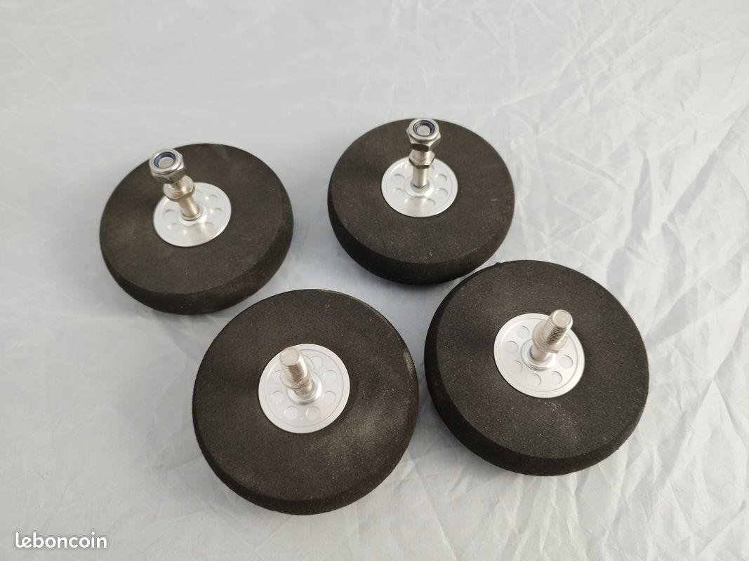 ROUE DE DIABLE 4.1/3.5-4 Lot De 4 Roues De Rechange En Caoutchouc Noir