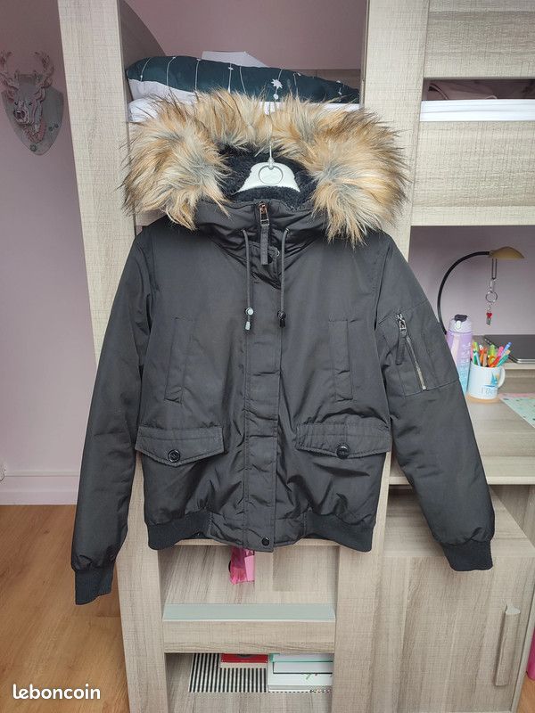 Doudoune Jennyfer Veste Fausse Fourrure Noire Jennyfer Blouson