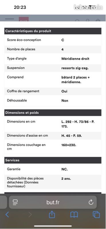 Canapé d’angle convertible méridienne (image 4)