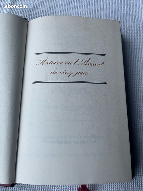 Livre, Françoise Parturier, Antoine, ou l’amant de cinq jours, Édition Famot, 1974 (image 2)