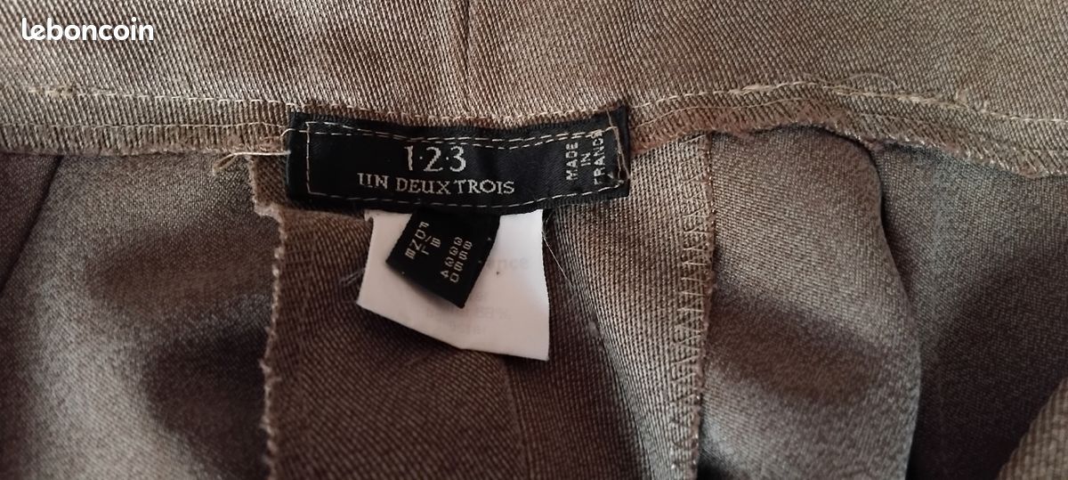 Pantalon Femme Gris - Marque 123 - Taille 40/42 - Style Anglais - Très Bon état Occasion