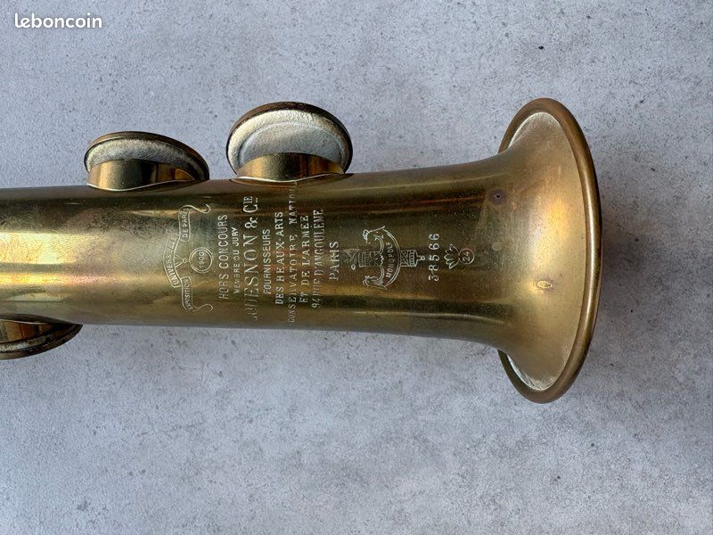Saxophone Soprano Droit Ancien Couesnon & Cie Monopole 1924 - Instrument de Musique Vintage à Restaurer (image 2)