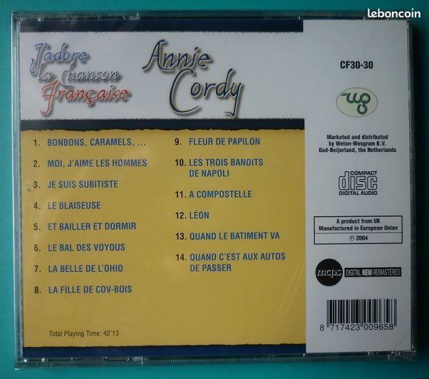 CD NEUF Annie CORDY J’Adore la Chanson Française (36) (image 2)