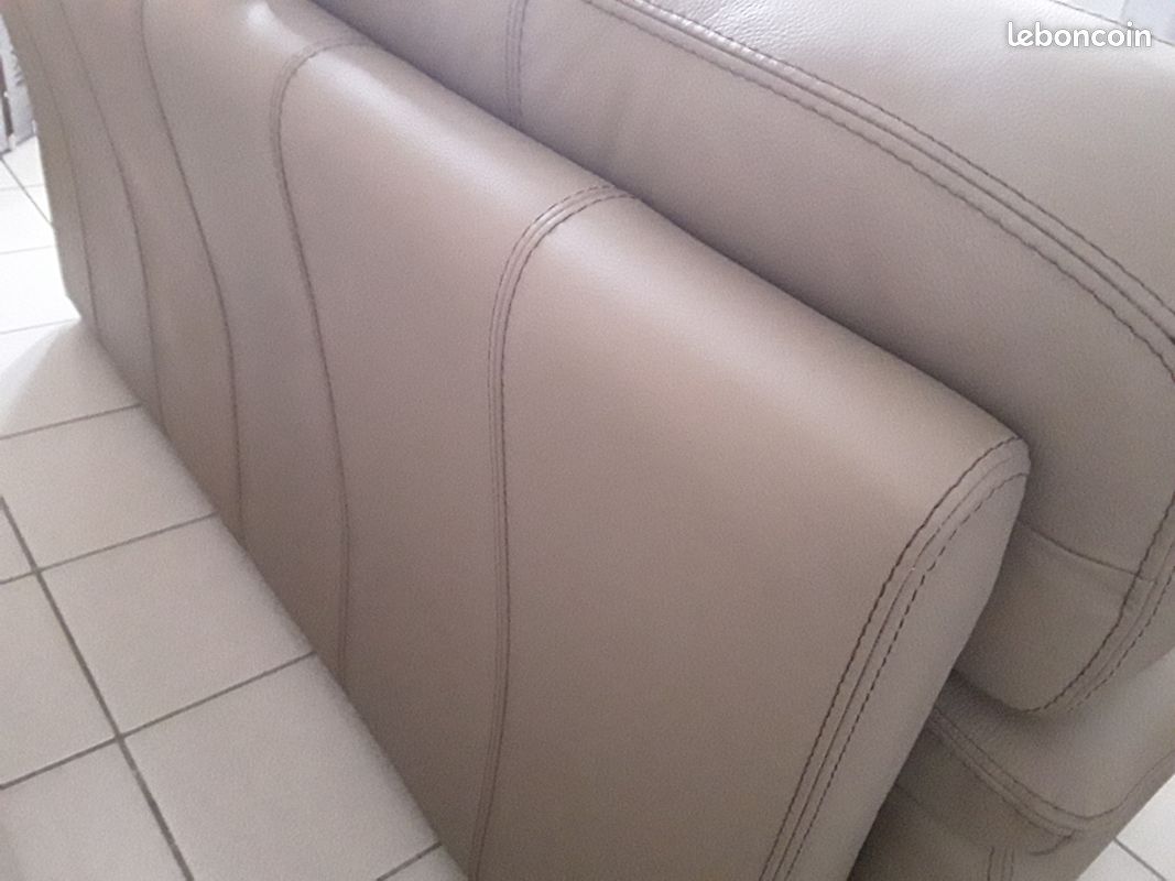Canapé et fauteuil cabriolet cuir (3780 euros chez Cuir Center, impeccable ) (image 7)