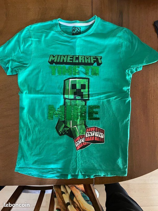 T-shirt Minecraft Manches Longues - Taille 11-12 Ans, Couleur Noire