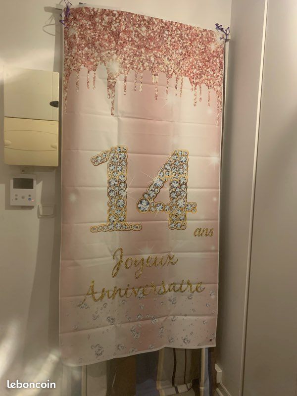 Décorations de 10e anniversaire pour filles, décoration de fête en tissu noir et or rose, affiche à suspendre, toile de fond pour 10e anniversaire Décorations de 10e anniversaire pour filles, décoration de fête en tissu noir et or rose, affiche à suspendre, toile de fond pour 10e anniversaire