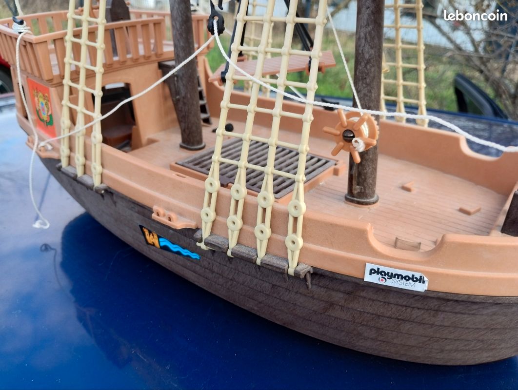 Ancien Bateau Pirate Playmobil Vintage - Plastique - Thème Pirates
