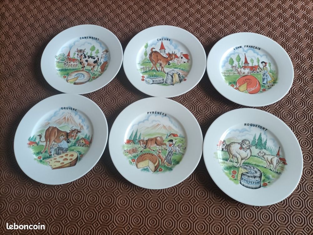 Lot de 6 assiettes à fromage en porcelaine de LIMOGES (image 1)
