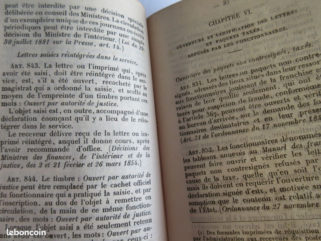 Extrait de l instruction générale sur le service des Postes (image 4)