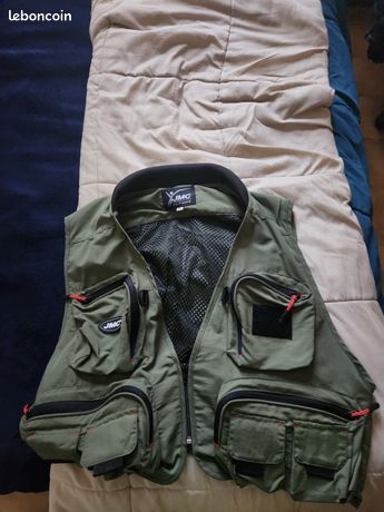 Gilet De Pêche à La Mouche Vintage Streamside Vert - Taille XXL - Cargo Poches Multiples