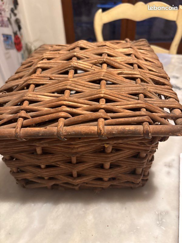 Corbeille En Osier Tressé Main – Forme XVIIIe – Panier Déco Vintage
