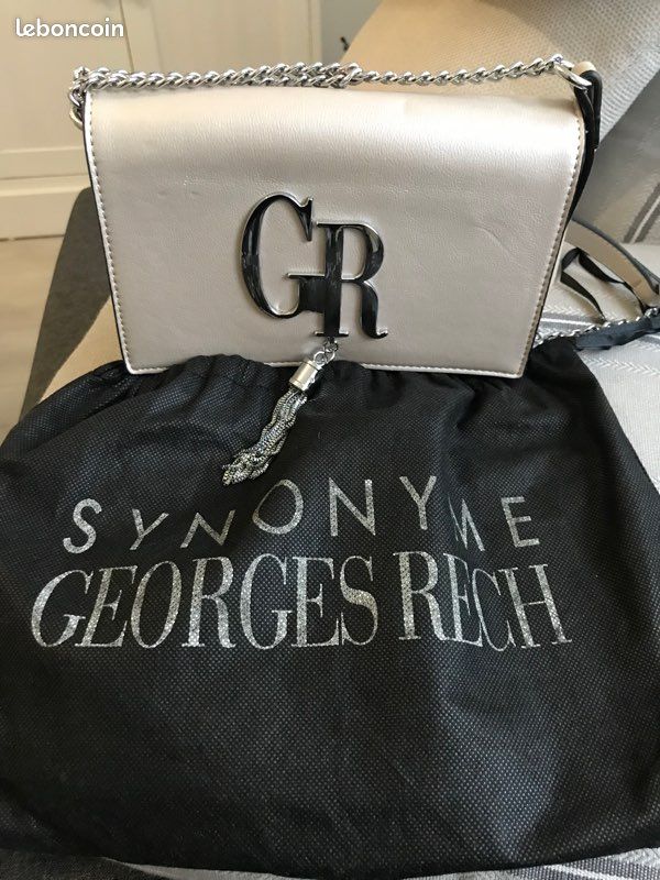 Sac Pochette élégante beige nacré bandoulière Georges Rech