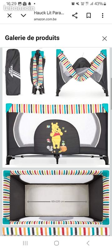 Hauck Lit Parapluie Dream N Play 120×60 Cm Minnie Sweetheart Rose – Bébé Naissance à 15 Kg, Pliage Compact, Sac Transport Inclus