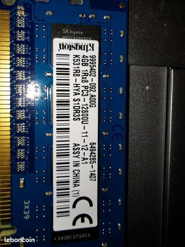 BARETTE DE RAM KINGSTON DDR3L 2 GO 12800S BARETTE DE RAM KINGSTON DDR3L 2 GO 12800S