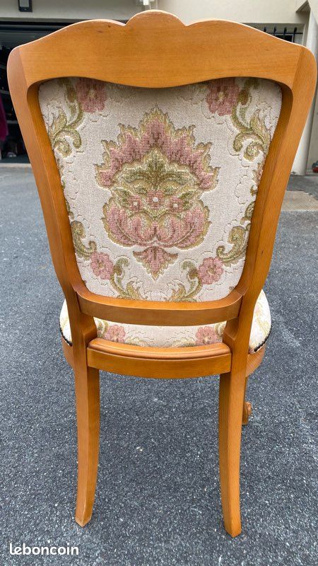 6 Chaises merisier massif capitonnées (image 3)