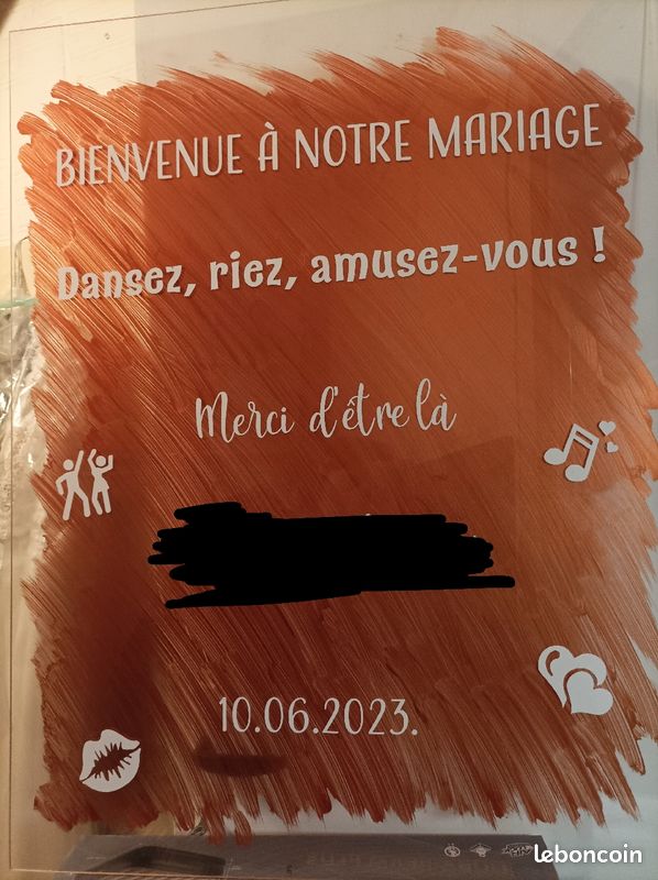Panneau de bienvenue plexiglas sur structure cuivrée (image 2)