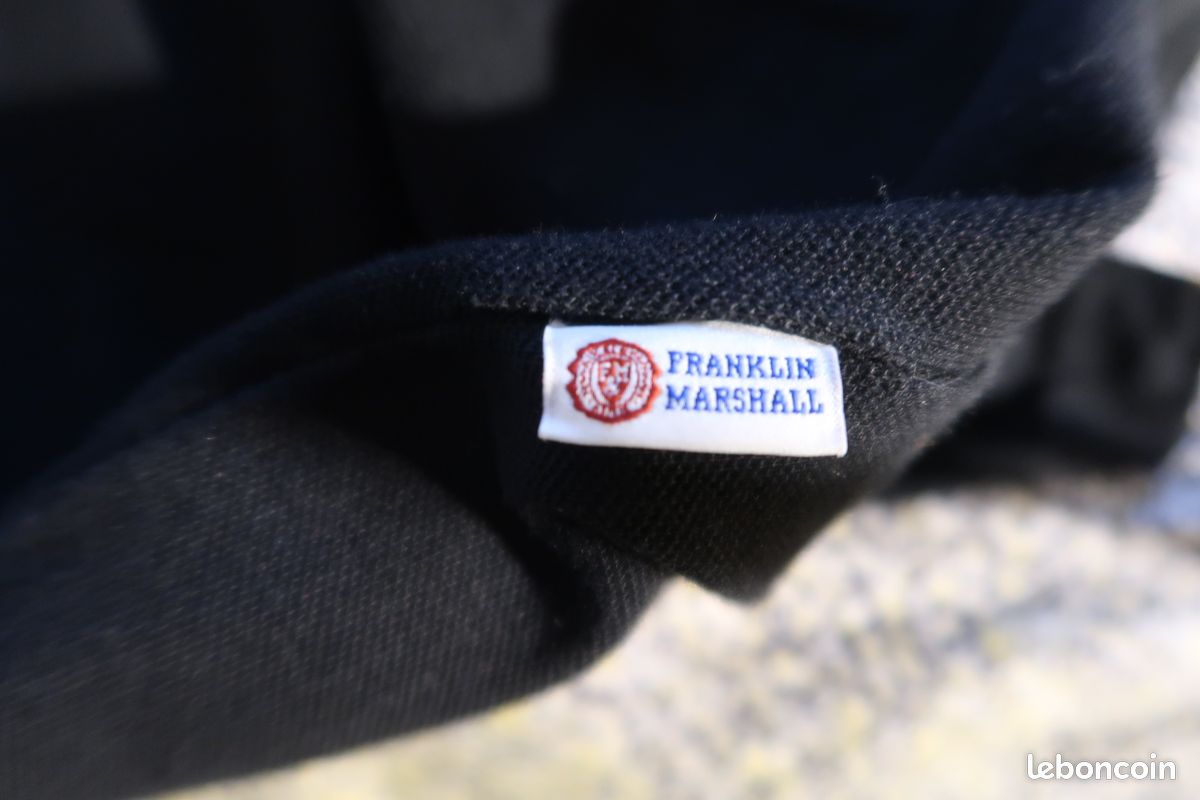 FRANKLIN MARSHALL Polo Manches Longues Brodé Taille Small Regular Fit Noir Jaune (image 8)