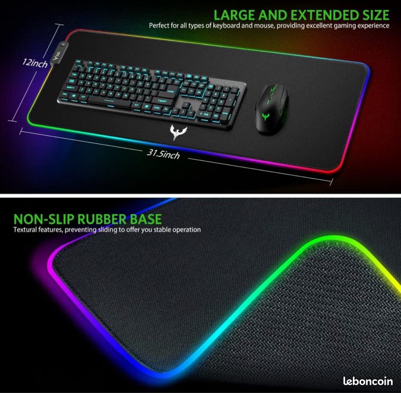 Tapis clavier souris Gamer (image 2)
