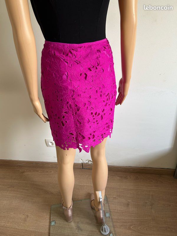 Jupe Longue New Look Taille 8 – Rose à Rayures – Coupe A