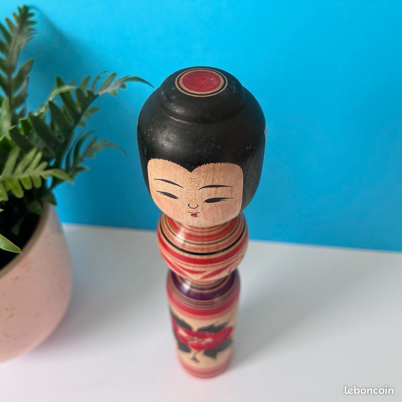 véritable poupée japonaise Kokeshi Yamagata artisanale ancienne P276
