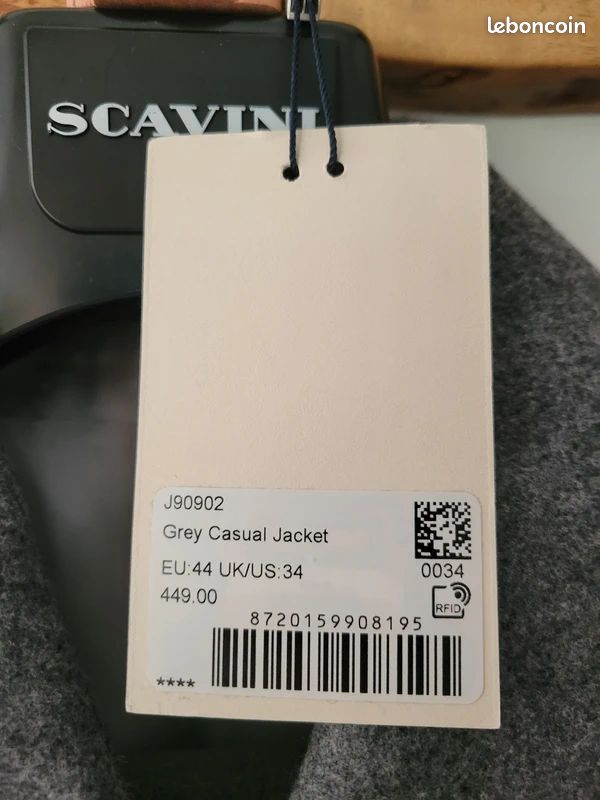 Manteau Suit Supply gris 100% laine, Taille 44 (S), Neuf avec étiquette (image 4)