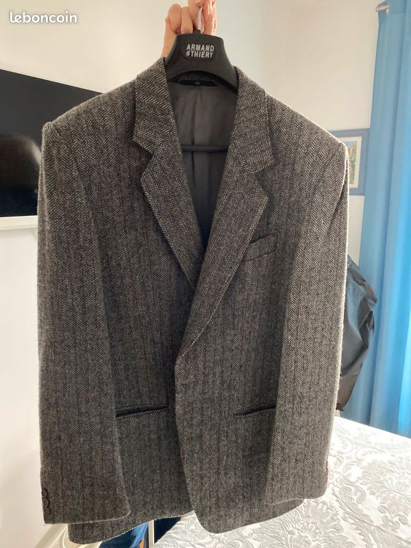 Veste homme chaude motif chevrons gris (image 4)