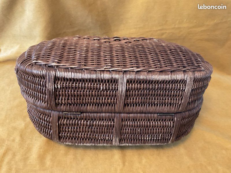 Sac En Paille Rouge H&M – Taille Moyenne, Anses Doubles, Occasion Très Bon état