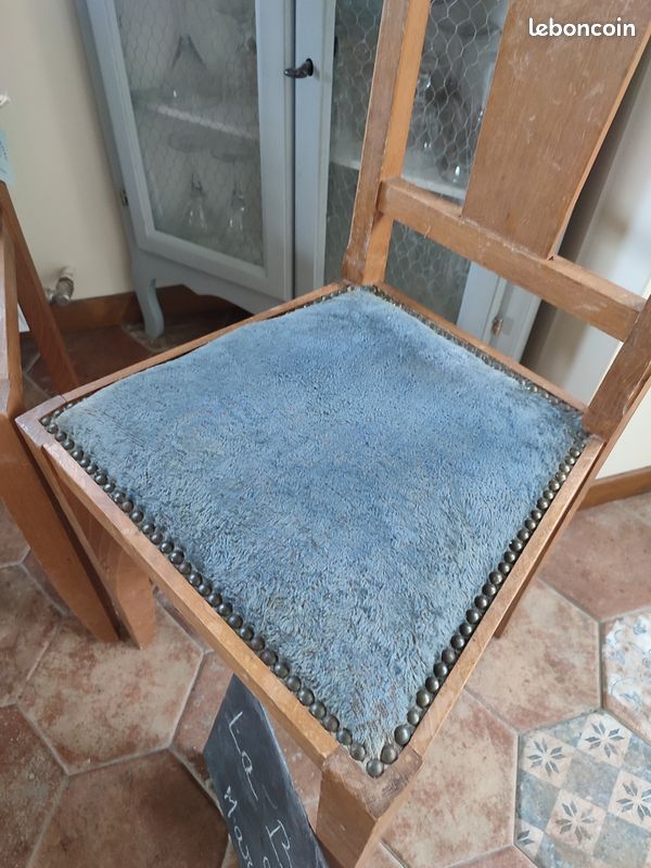 2 chaises en velours bleu (image 6)
