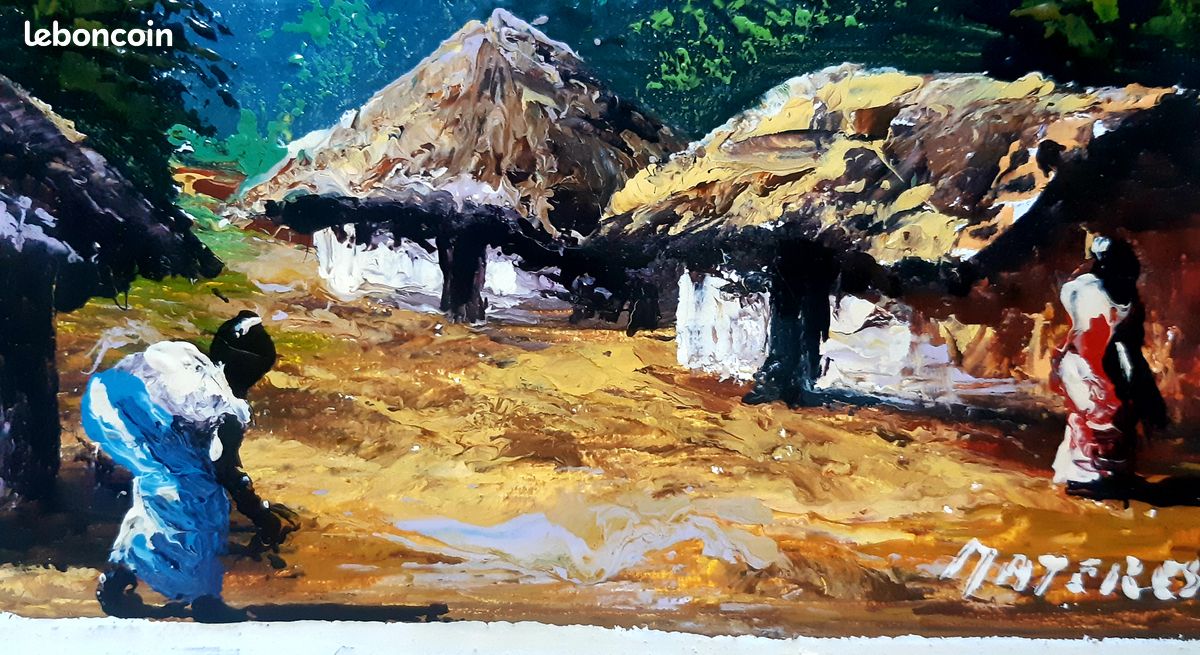 Peinture sur toile signée "Materesi" Congo (image 3)