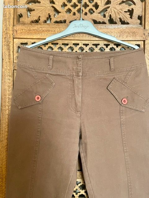 40 Côté Femme pantalon 7/8 marron Y2K (image 4)