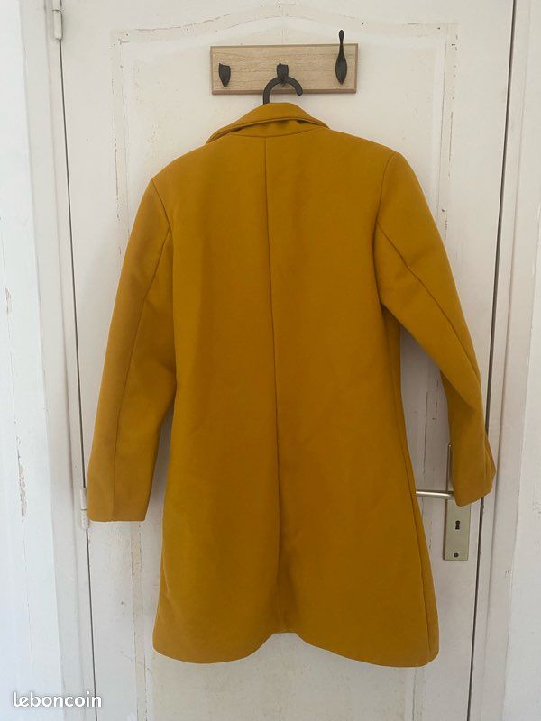 Manteau long jaune moutarde - taille 38 made in Italy (image 2)