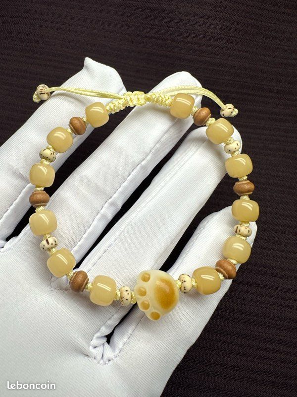 Bracelet tressé avec graines de Bodhi et bois de Bodhi (image 2)