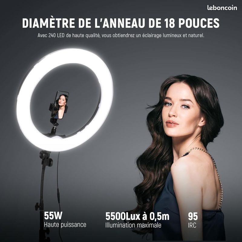 Lampe anneau lumineux avec trépied (image 2)
