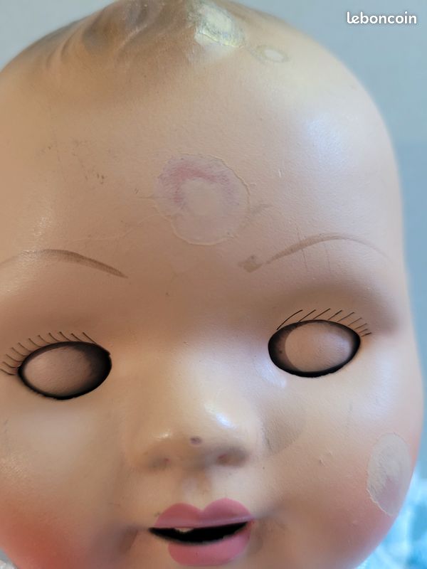 ANCIENNE POUPÉE CORPS en tissu Tête en carton EUR 30,00 - FR