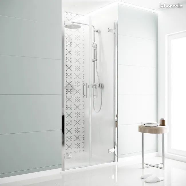Porte de douche battante Chrome haut de gamme de marque Allemande Breuer L.80 cm Neuve (-50%) (image 2)