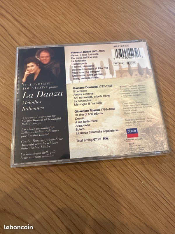 CD Cecilia BARTOLI - La Danza Mélodies Italiennes • James Levine piano (image 2)