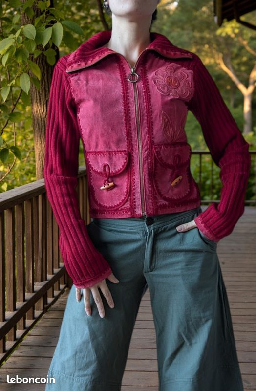 Veste Matelassée Légère Rouge Femme – Taille S – Style Y2K – Neuve Sans étiquette