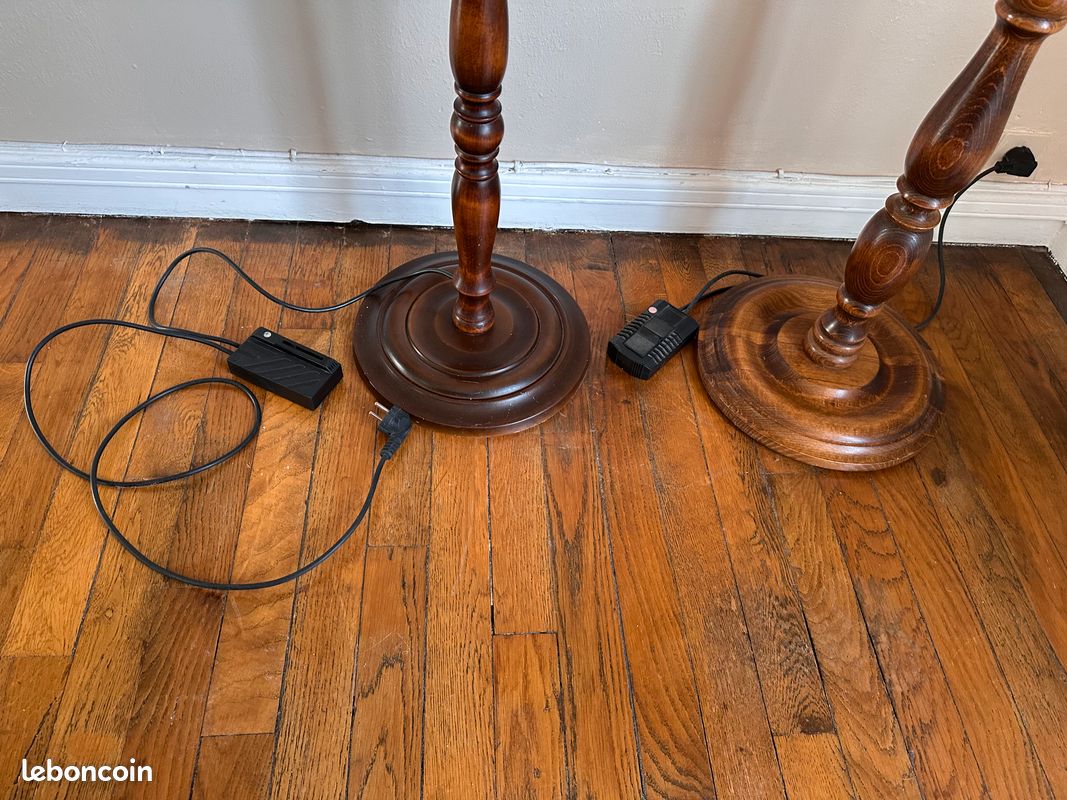 2 Lampadaires en bois salon (image 7)