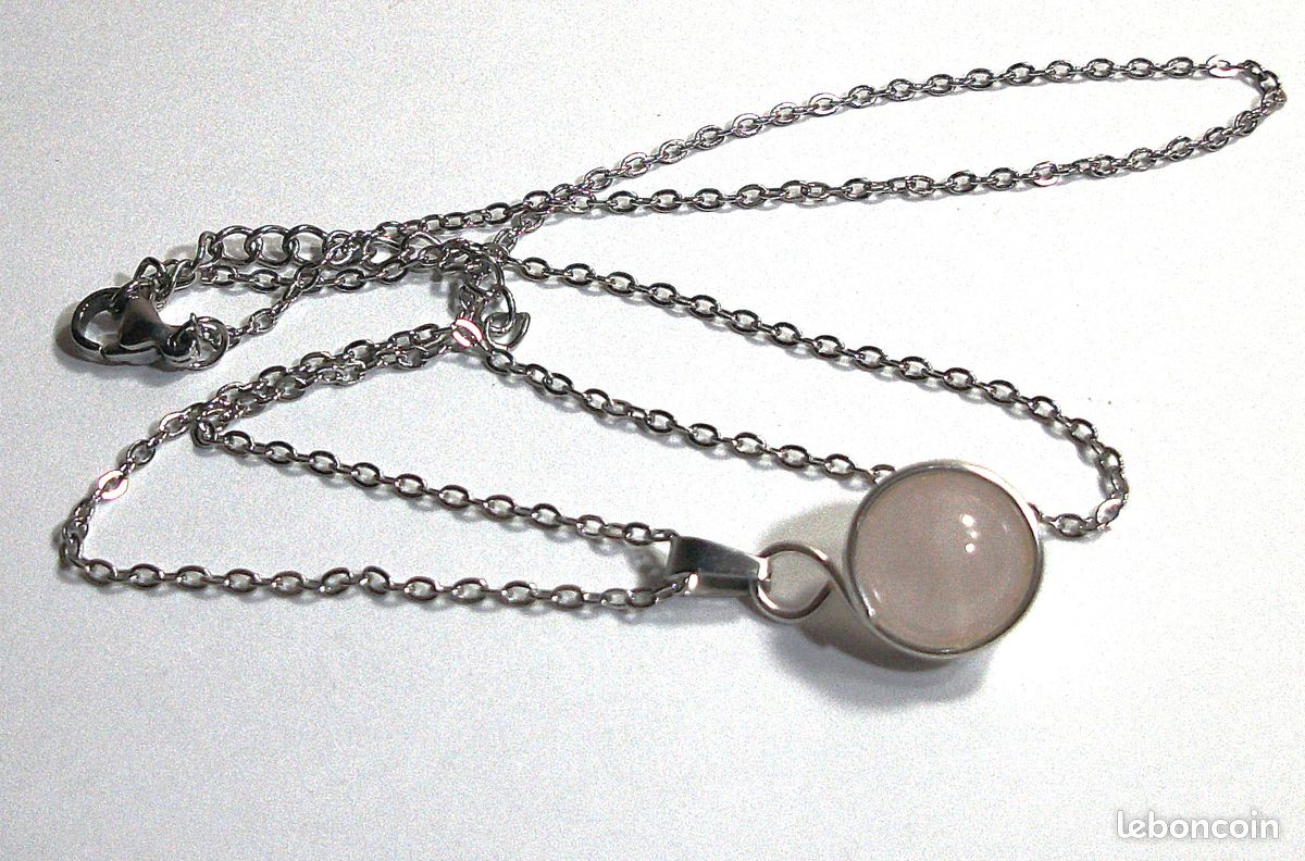 Collier pendentif quartz rose (image 3)