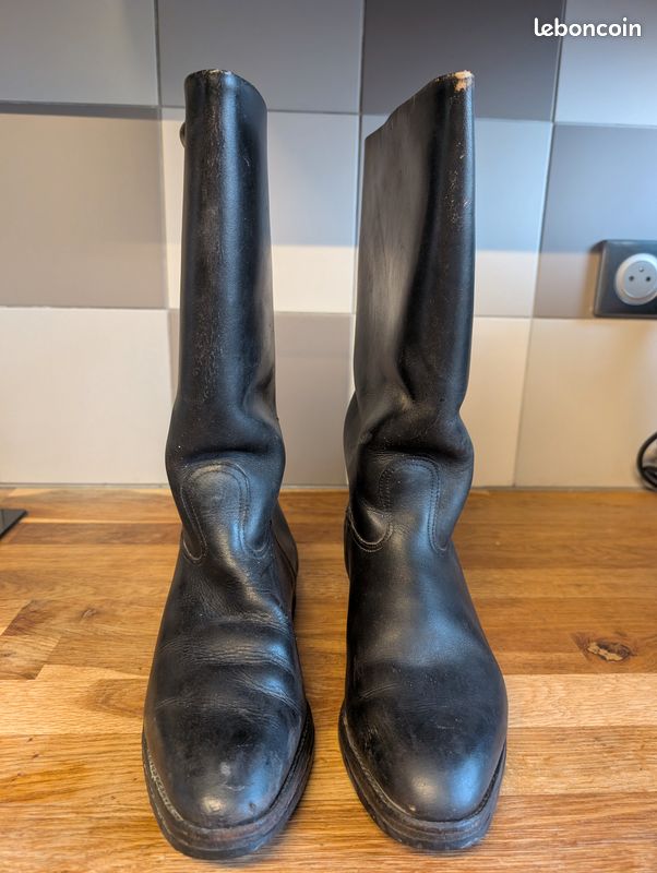 Bottes Militaires Vintage En Cuir Taille UK 8 - Marque Palma Brothers, Occasion