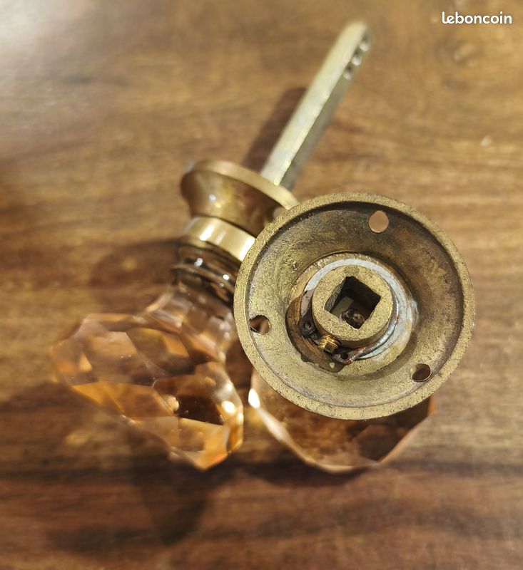 Poignée de porte en verre diamant rose orange (image 4)