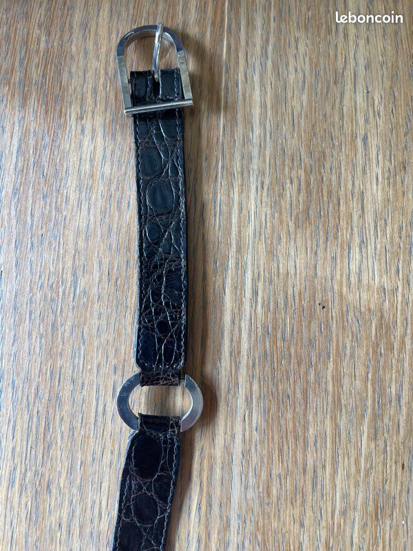 Ceinture en crocodile marron femme (image 3)